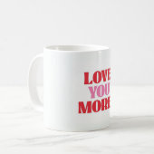 Liebe dich mehr Retro Valentinstag= Kaffeetasse (Vorderseite Links)