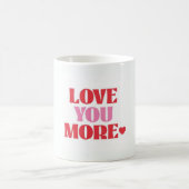Liebe dich mehr Retro Valentinstag= Kaffeetasse (Mittel)