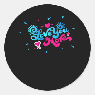 Liebe dich mehr saubere Typografie-Style Runder Aufkleber