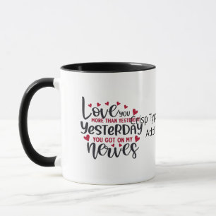 Liebe dich mehr saubere Typografie  Tasse