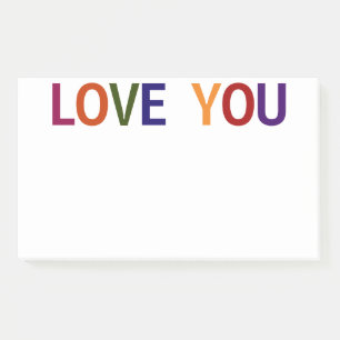 Liebe dich Mehrfarbig 10 x 6 Post-it Klebezettel
