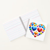 Liebe dich mit bunten Herzen Notizblock (Innenseite)