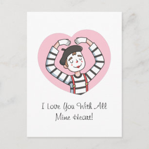 Liebe dich mit ganzem Mime-Herzen, Valentinstag Pu Postkarte