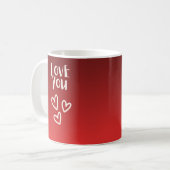 Liebe dich mit Herzen Kaffeetasse (Vorderseite Links)