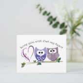 Liebe dich mit Owl my heart, niedliche Kunst Postkarte (Stehend Vorderseite)