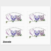 Liebe dich mit Owl my heart, niedliche Kunst Rechteckiger Aufkleber (Blatt)