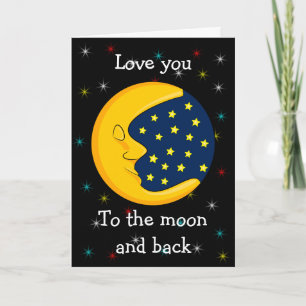 Liebe dich Mond und zurück Karte