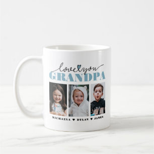 Liebe dich Opa 3-Fotos Kaffeetasse