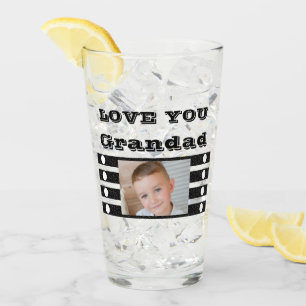 Liebe dich Opa zwei Fotos schwarz weiß Bier Glas