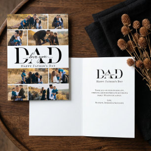 Liebe dich Papa Herz Foto Collage Vatertag Karte