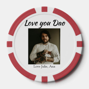 liebe dich Papa Vatertag Foto Name einfach Pokerchips