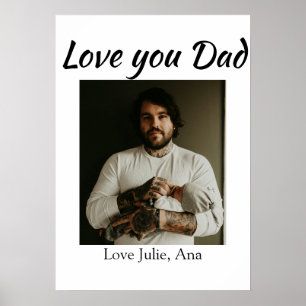 liebe dich papa vatertag foto name einfach poster