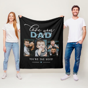 Liebe dich Papa/Vati/Andere 3 Foto Benutzerdefinie Fleecedecke