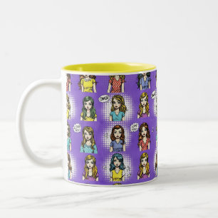 Liebe dich, Pop Art, von Natasha Us   Zweifarbige Tasse