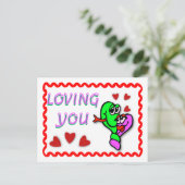 Liebe dich postkarte (Stehend Vorderseite)