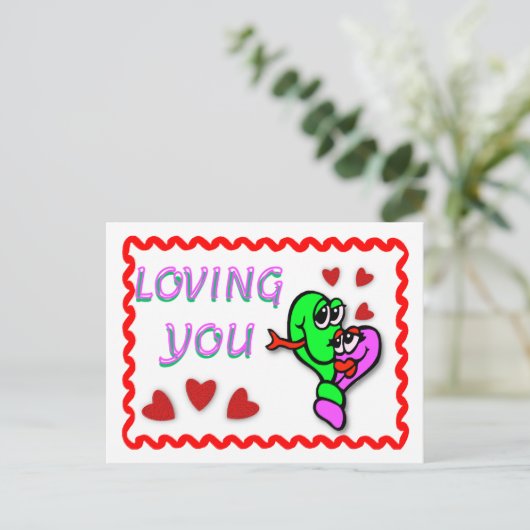 Liebe dich postkarte (Stehend Vorderseite)