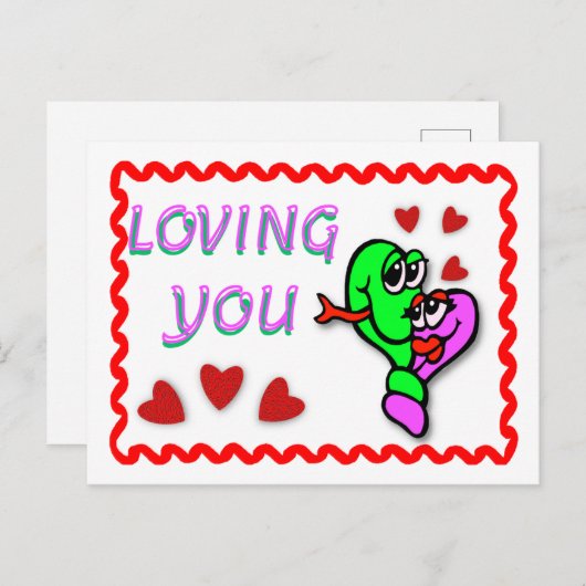 Liebe dich postkarte (Vorne/Hinten)