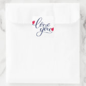 Liebe dich quadratischer aufkleber (Tasche)