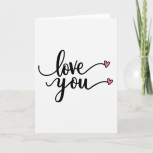 Liebe dich rosa Herzen Skript Glatte Karte