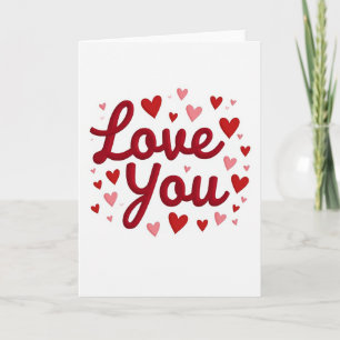 Liebe dich Rot-Herzen-Karte Karte
