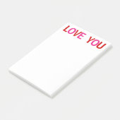 Liebe dich Rot Pink Post-it Klebezettel (angewinkelt)