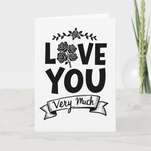 Liebe dich sehr Karte (Vorderseite)