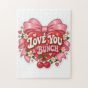Liebe dich sehr Retro-Coquette-Herzschleife-Aufkle Puzzle