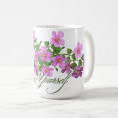 'Liebe Dich Selbst' Lila Botanischer Blumenbecher Kaffeetasse (VorderseiteRechts)