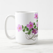 'Liebe Dich Selbst' Lila Botanischer Blumenbecher Kaffeetasse (Links)