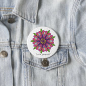 Liebe dich selbst Mandala Blumen Button (Beispiel)