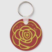 Liebe dich selbst rote Rose Schlüsselanhänger (Vorderseite)
