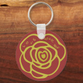 Liebe dich selbst rote Rose Schlüsselanhänger (Vorderseite)