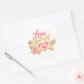 Liebe dich selbst runder aufkleber (Umschlag)
