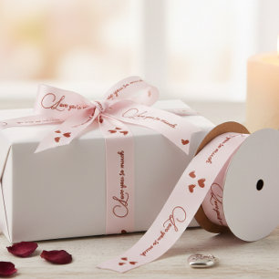 Liebe dich so sehr Rosa Herz Satinband Weich 
