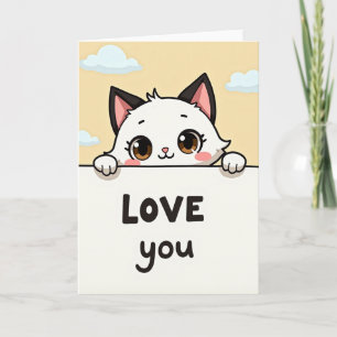 Liebe dich süße Katzenkarte Karte