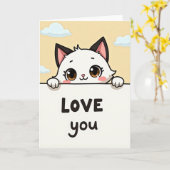 Liebe dich süße Katzenkarte Karte (Gelbe Blume)
