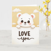 Liebe dich süßer Bär Karte (Gelbe Blume)