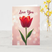 Liebe dich Tulpe Rot Romantik Karte (Gelbe Blume)