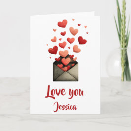 Liebe dich Valentine Umschlag Design Karte