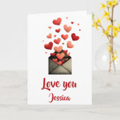 Liebe dich Valentine Umschlag Design Karte (Gelbe Blume)