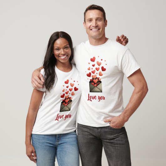 Liebe dich Valentinstag-Umschlag-Design T-Shirt (Unisex)