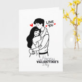 Liebe dich Valentinsumarmung Karte (Gelbe Blume)