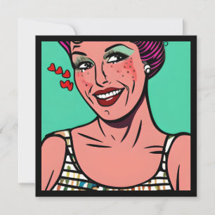 Liebe dich xoxo Retro-Pop-Art Karte