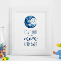 Liebe dich zum Mond und zurück. Baby-Kinderzimmer