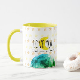 "Liebe dich zum Mond und zurück" Erde, Mond, Stern Tasse