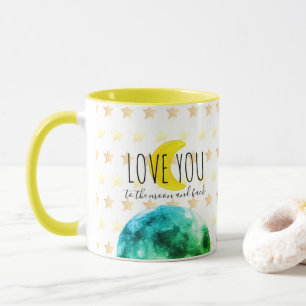 "Liebe dich zum Mond und zurück" Erde, Mond, Stern Tasse