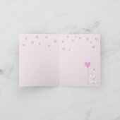 Liebe dich zum Mond und zurück! Niedliche Kaninche Karte (Innenseite)