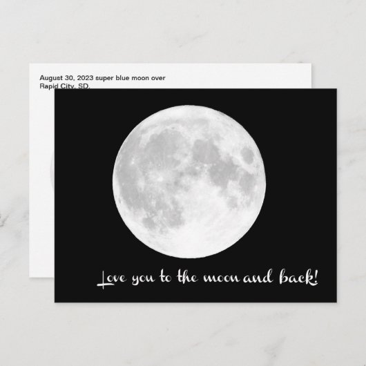 Liebe dich zum Mond und zurück. SD - Postkarte (Vorne/Hinten)