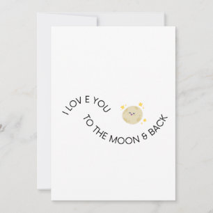 Liebe dich zum Mond und zurück Süße Minimal Valent Feiertagskarte