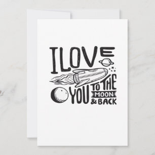 Liebe dich zum Mond und zurück Valentinstag Herz Feiertagskarte